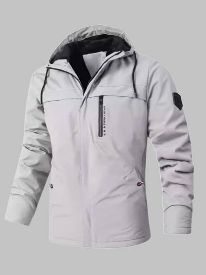 Erkek polar gündelik kapüşonlu outdoor ceketi