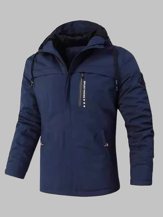 Erkek polar gündelik kapüşonlu outdoor ceketi